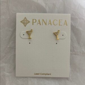 NIB Gold Martini Earrings Micro